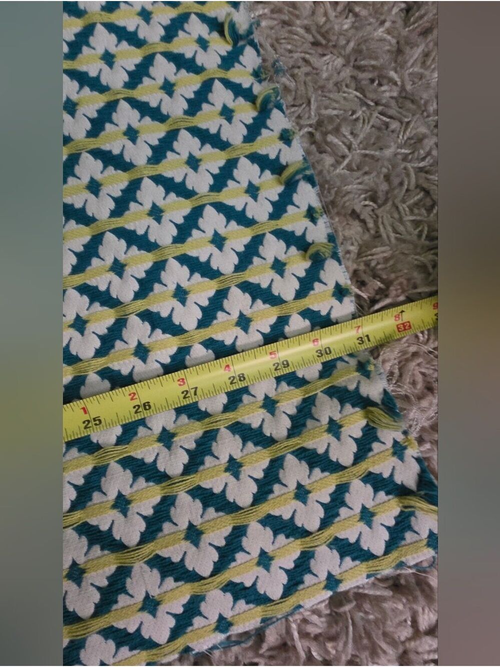 4/$67 Deal! Blue, Green, White Geometric Cotton Fabric Panel - Picture 8 of 14